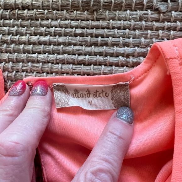 ALTAR’D STATE neon peach flouncy sleeveless mini party dress - Picture 8 of 8